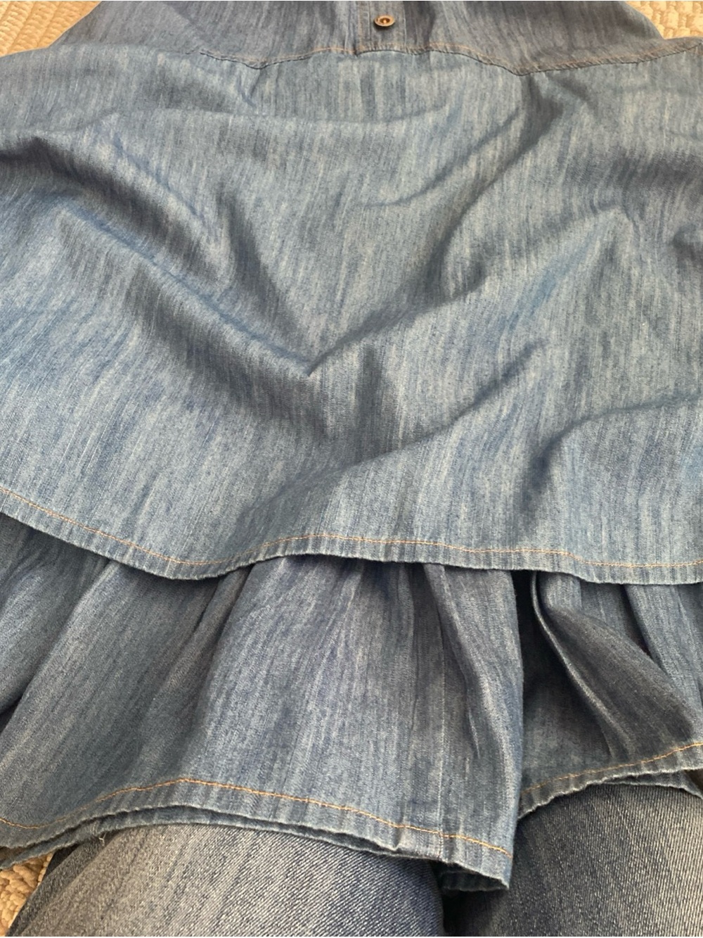 NWOT OLARS ULLA MIDI Denim Jeans Dress Size S Short Sleeves Made In Sweden - Picture 10 of 12
